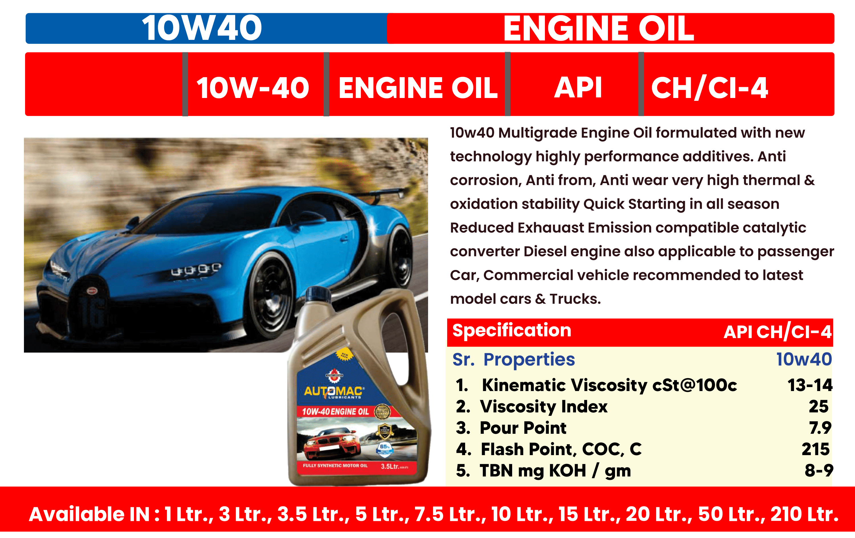 10W 40 Engine Oil